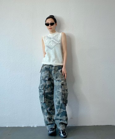 White Pattern Vest #250419
